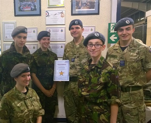 Corby Air Cadets achieve Gold Star Award for Health and Safety
