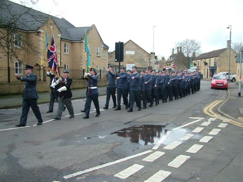 Corby Air Cadets parade through Corby Old Village to celebrate the 75th Anniversary of the ATC