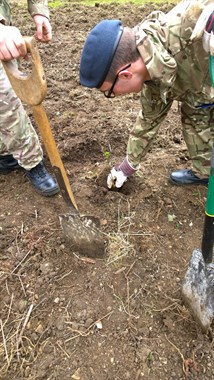 Corby Air Cadets plant the first sapling tree