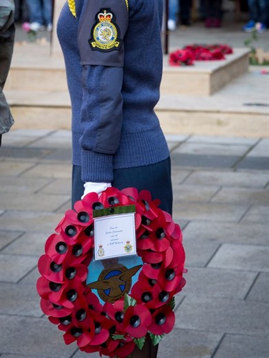 Sgt Kamila Bell Wreath Bearer for Wittering Station Commander